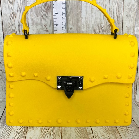 Yellow neon jelly, purse 90s PVC bag lunchpail - Picture 4 of 8